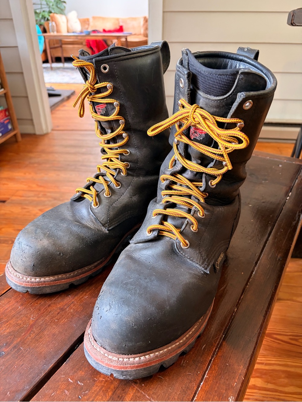 Red Wing 2215 Black Logger Leather Work Boots size 11.5
